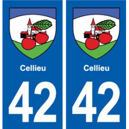 42 Cellieu blason ville autocollant plaque stickers département