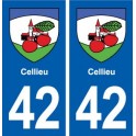 42 Cellieu blason ville autocollant plaque stickers département