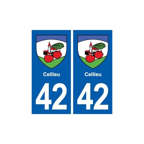 42 Cellieu blason ville autocollant plaque stickers département