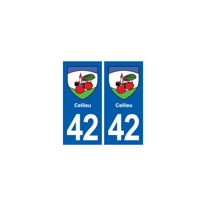 42 Cellieu blason ville autocollant plaque stickers département