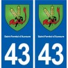 43 Saint-Ferréol-d'Auroure blason autocollant plaque immatriculation ville