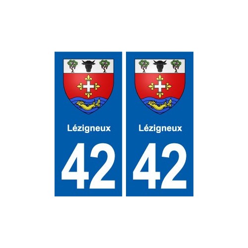 42 Lézigneux  blason ville autocollant plaque stickers département