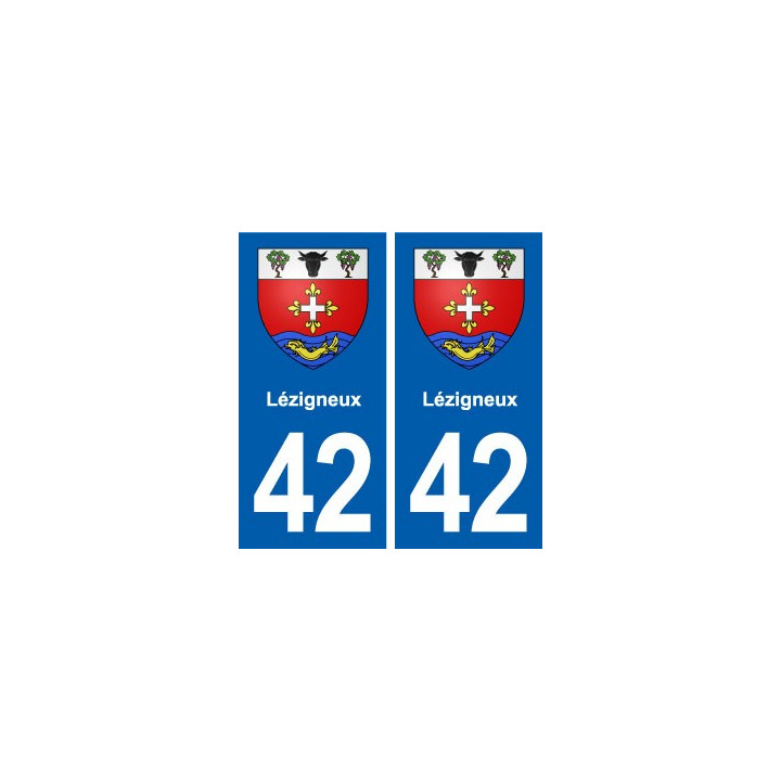 42 Lézigneux  blason ville autocollant plaque stickers département