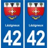 42 Lézigneux  blason ville autocollant plaque stickers département