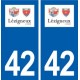 42 Lézigneux logo ville autocollant plaque stickers département