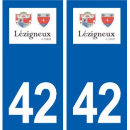 42 Lézigneux logo ville autocollant plaque stickers département