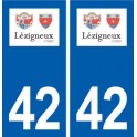 42 Lézigneux logo ville autocollant plaque stickers département