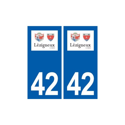42 Lézigneux logo ville autocollant plaque stickers département