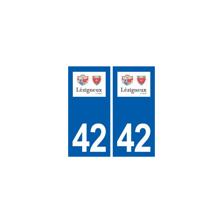 42 Lézigneux logo ville autocollant plaque stickers département