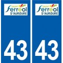 43 Saint-Ferréol-d'Auroure logo autocollant plaque immatriculation ville