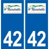 42 Noirétable logo ville autocollant plaque stickers département