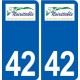 42 Noirétable logo ville autocollant plaque stickers département