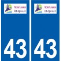 43 Saint-Julien-Chapteuil logo autocollant plaque immatriculation ville