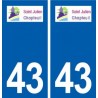 43 Saint-Julien-Chapteuil logo autocollant plaque immatriculation ville