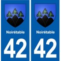 42 Noirétable blason ville autocollant plaque stickers département