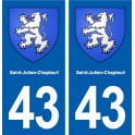 43 Saint-Julien-Chapteuil blason autocollant plaque immatriculation ville