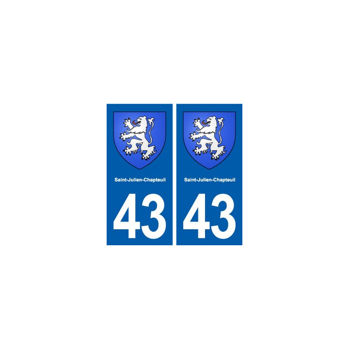 43 Saint-Julien-Chapteuil blason autocollant plaque immatriculation ville