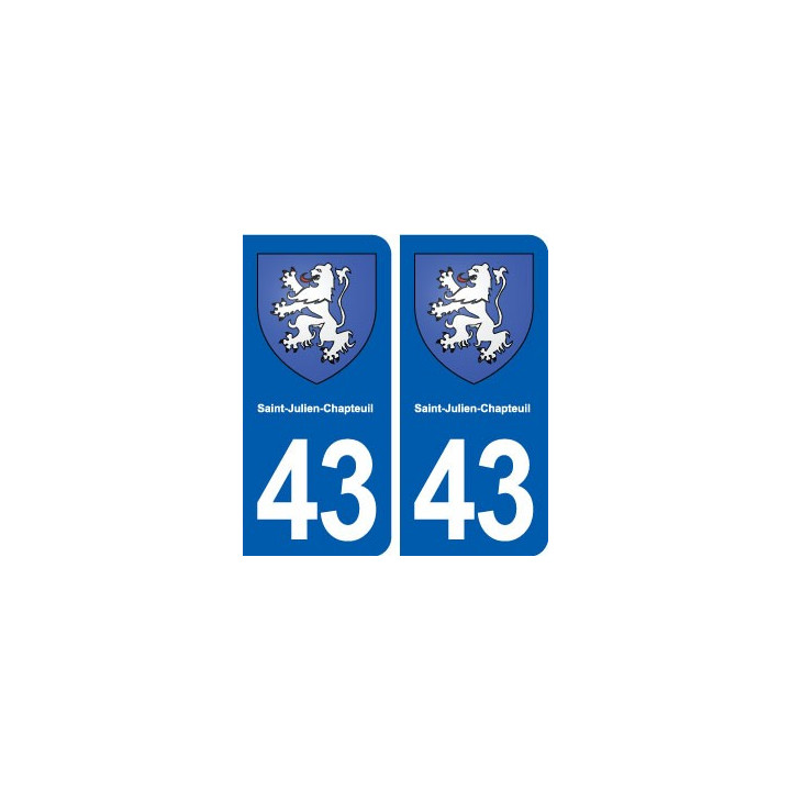 43 Saint-Julien-Chapteuil blason autocollant plaque immatriculation ville