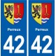 42 Perreux blason ville autocollant plaque stickers département