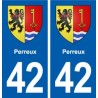 42 Perreux blason ville autocollant plaque stickers département