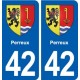 42 Perreux blason ville autocollant plaque stickers département