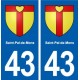 43 Saint-Pal-de-Mons blason autocollant plaque immatriculation ville