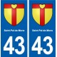 43 Saint-Pal-de-Mons blason autocollant plaque immatriculation ville
