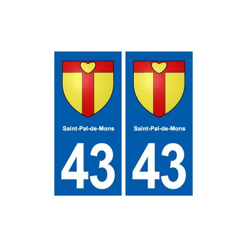 43 Saint-Pal-de-Mons blason autocollant plaque immatriculation ville