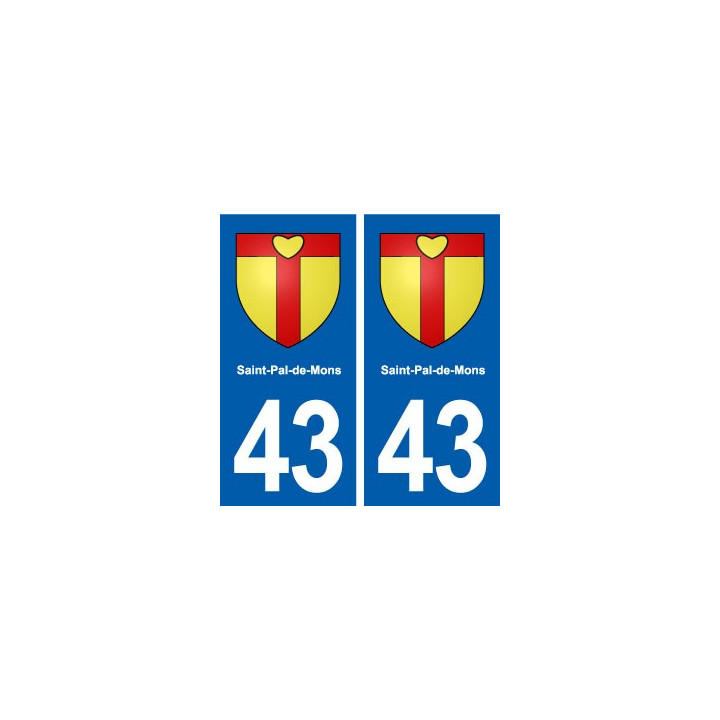 43 Saint-Pal-de-Mons blason autocollant plaque immatriculation ville