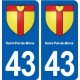 43 Saint-Pal-de-Mons blason autocollant plaque immatriculation ville