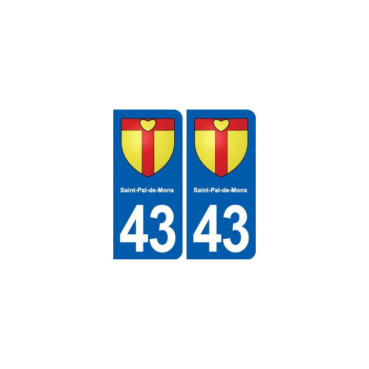 43 Saint-Pal-de-Mons blason autocollant plaque immatriculation ville