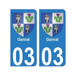 03 Gannat ville autocollant plaque