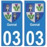 03 Gannat ville autocollant plaque