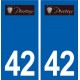 42 Perreux logo ville autocollant plaque stickers département