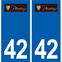 42 Perreux logo ville autocollant plaque stickers département