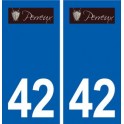 42 Perreux logo ville autocollant plaque stickers département