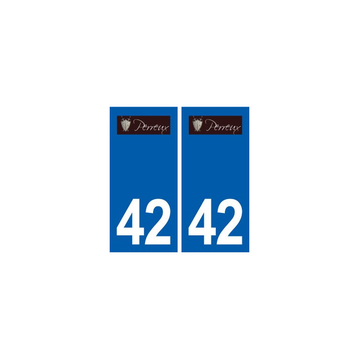 42 Perreux logo ville autocollant plaque stickers département