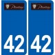 42 Perreux logo ville autocollant plaque stickers département