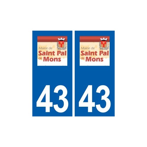 43 Saint-Pal-de-Mons logo autocollant plaque immatriculation ville