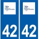 42 Pouilly-les-Nonains logo ville autocollant plaque stickers département