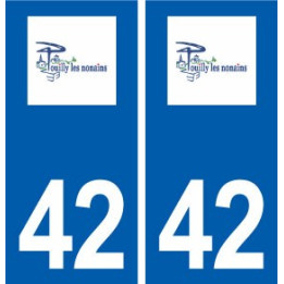 42 Pouilly-les-Nonains logo ville autocollant plaque stickers département