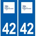 42 Pouilly-les-Nonains logo ville autocollant plaque stickers département