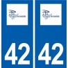 42 Pouilly-les-Nonains logo ville autocollant plaque stickers département