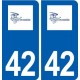 42 Pouilly-les-Nonains logo ville autocollant plaque stickers département