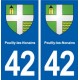 42 Pouilly-les-Nonains blason ville autocollant plaque stickers département