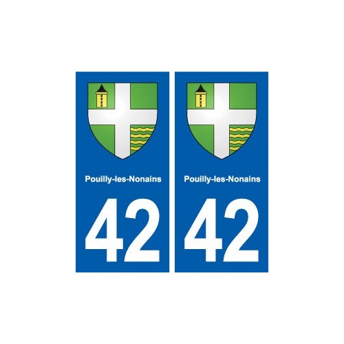 42 Pouilly-les-Nonains blason ville autocollant plaque stickers département