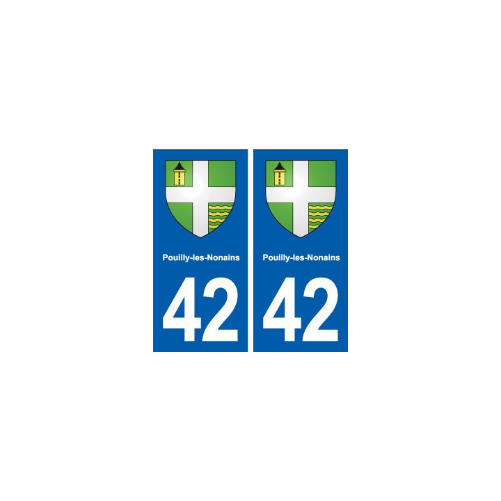 42 Pouilly-les-Nonains blason ville autocollant plaque stickers département