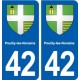 42 Pouilly-les-Nonains blason ville autocollant plaque stickers département