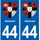 44  Abbaretz blason ville autocollant plaque stickers