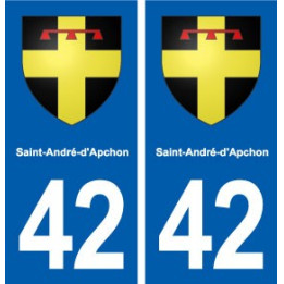 42  Saint-André-d'Apchon blason ville autocollant plaque stickers département